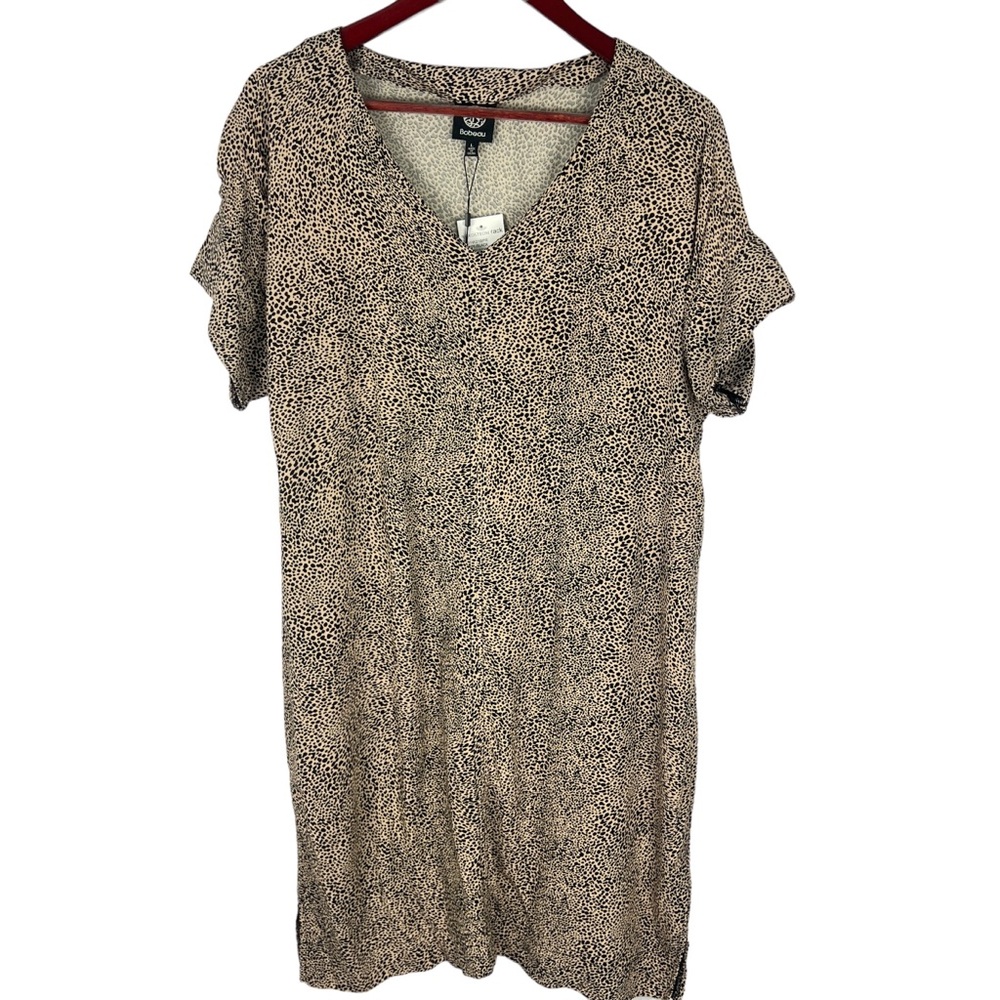 NWT Bobeau Leopard spring Tunic Dress Size Large